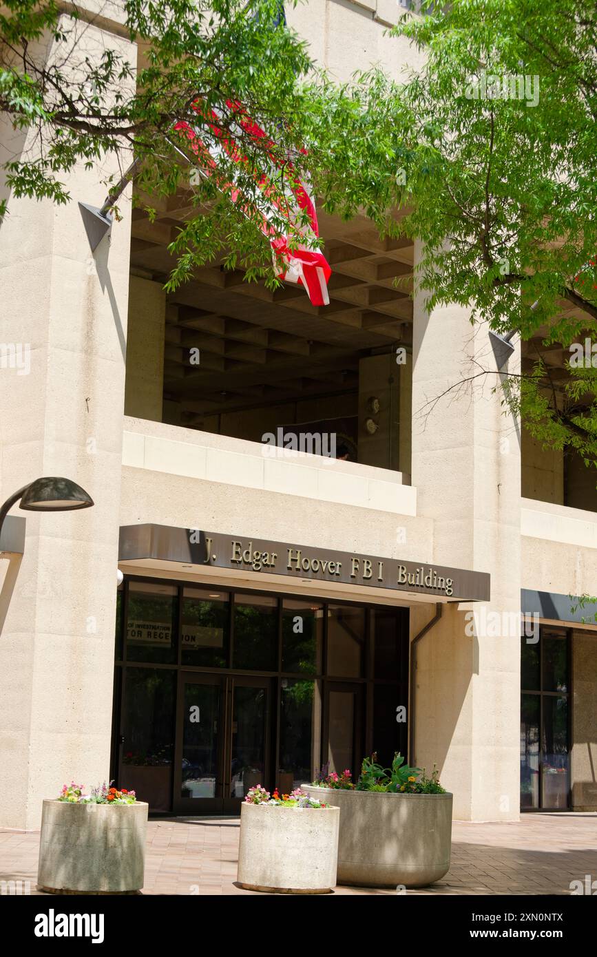 J. Edgar Hoover FBI-Gebäude in Washington DC, USA. Bürogebäude des Bundesforschungsamtes. Stockfoto