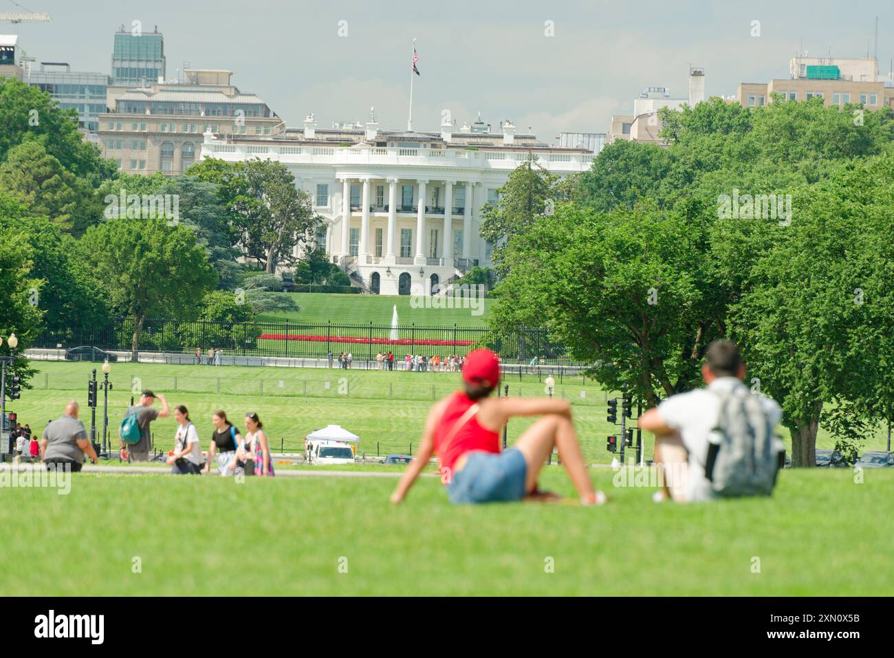 Das Weiße Haus, die Heimat des Präsidenten der Vereinigten Staaten von Amerika. Stockfoto