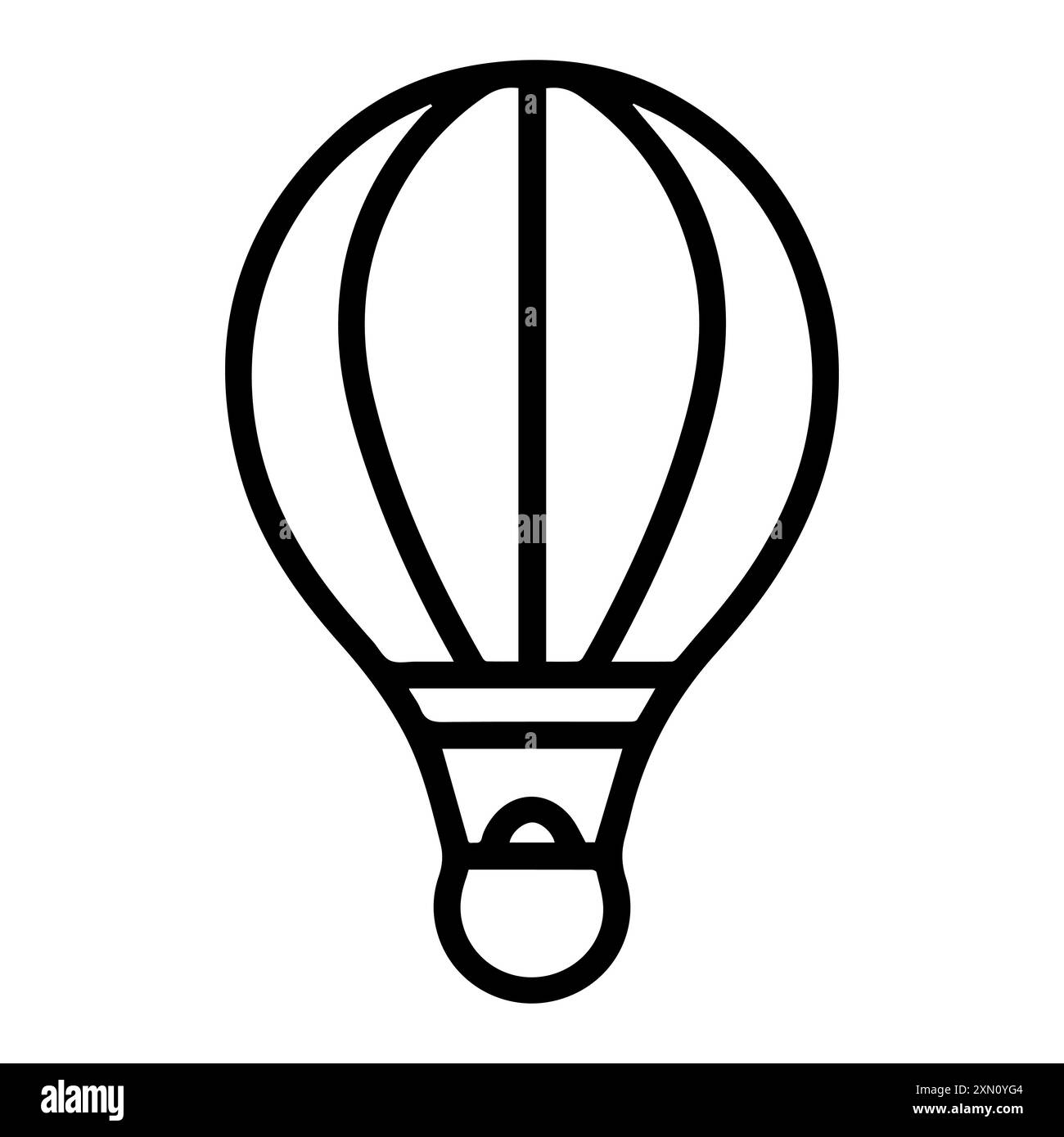 Symbol für Heißluftballon oder modernes Liniensymbol. Vektorgrafik und Ikonendesign mit auffälligen Konturen. Schwarzes und weißes Pixel Perfect minimalistisches Symbol isola Stock Vektor