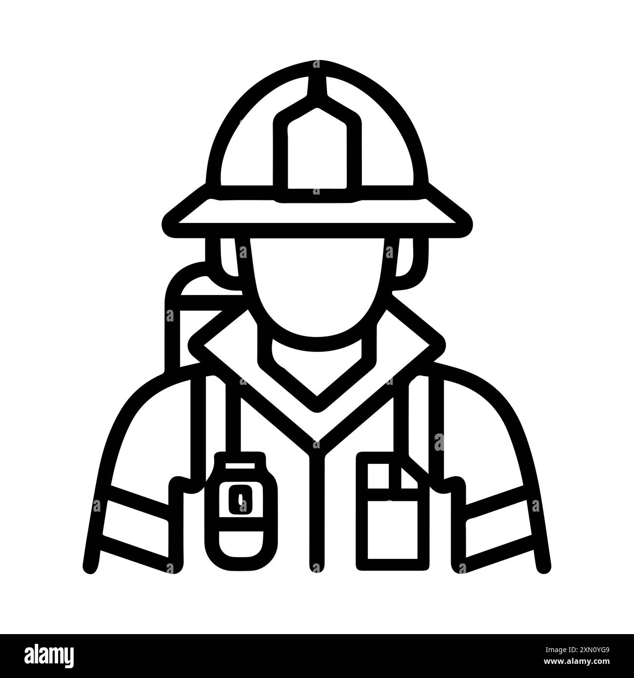 Feuerwehrsymbol oder modernes Liniensymbol. Vektorgrafik und Ikonendesign mit auffälligen Konturen. Schwarzes und weißes Pixel Perfect minimalistisches Symbol isoliert Stock Vektor