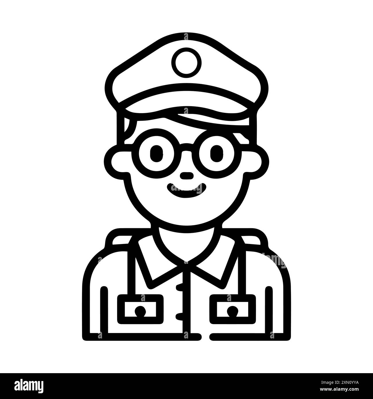 Postmann-Symbol oder modernes Liniensymbol. Vektorgrafik und Ikonendesign mit auffälligen Konturen. Schwarz-weiß Pixel Perfect minimalistisches Symbol isoliert weiß Stock Vektor