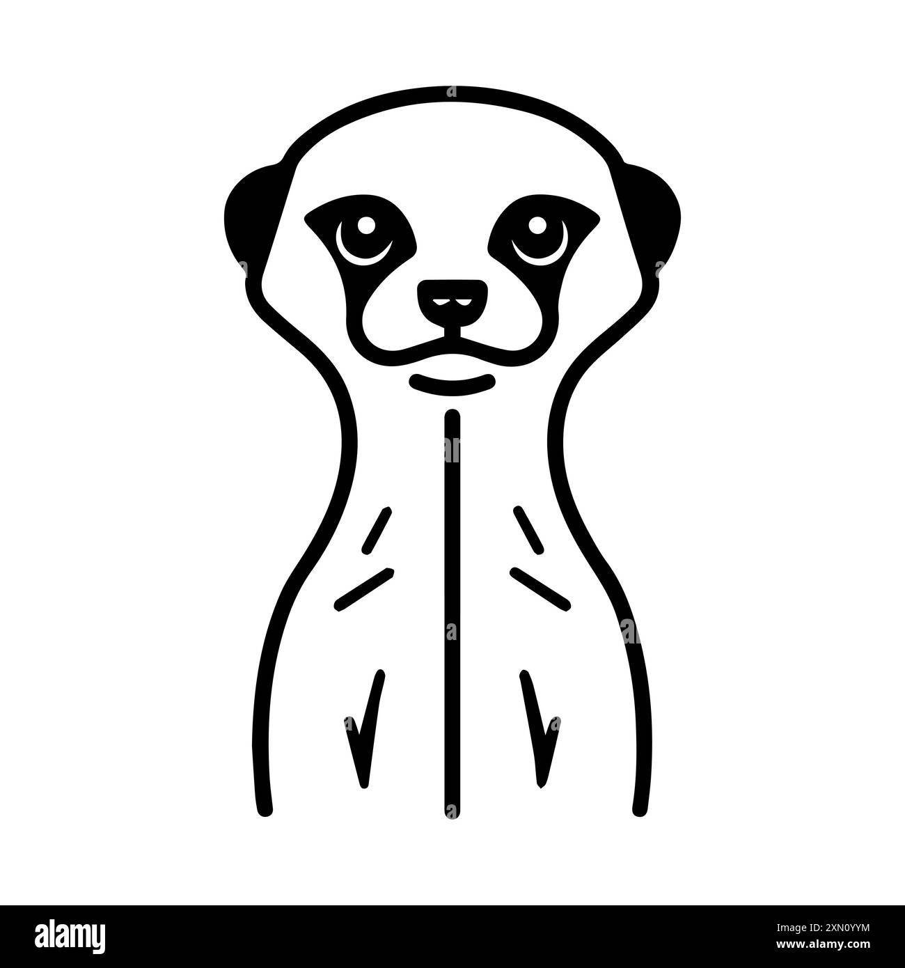 Erdmännchen-Symbol oder modernes Liniensymbol. Vektorgrafik und Ikonendesign mit auffälligen Konturen. Schwarz-weiß Pixel Perfect minimalistisches Symbol isoliert weiß Stock Vektor