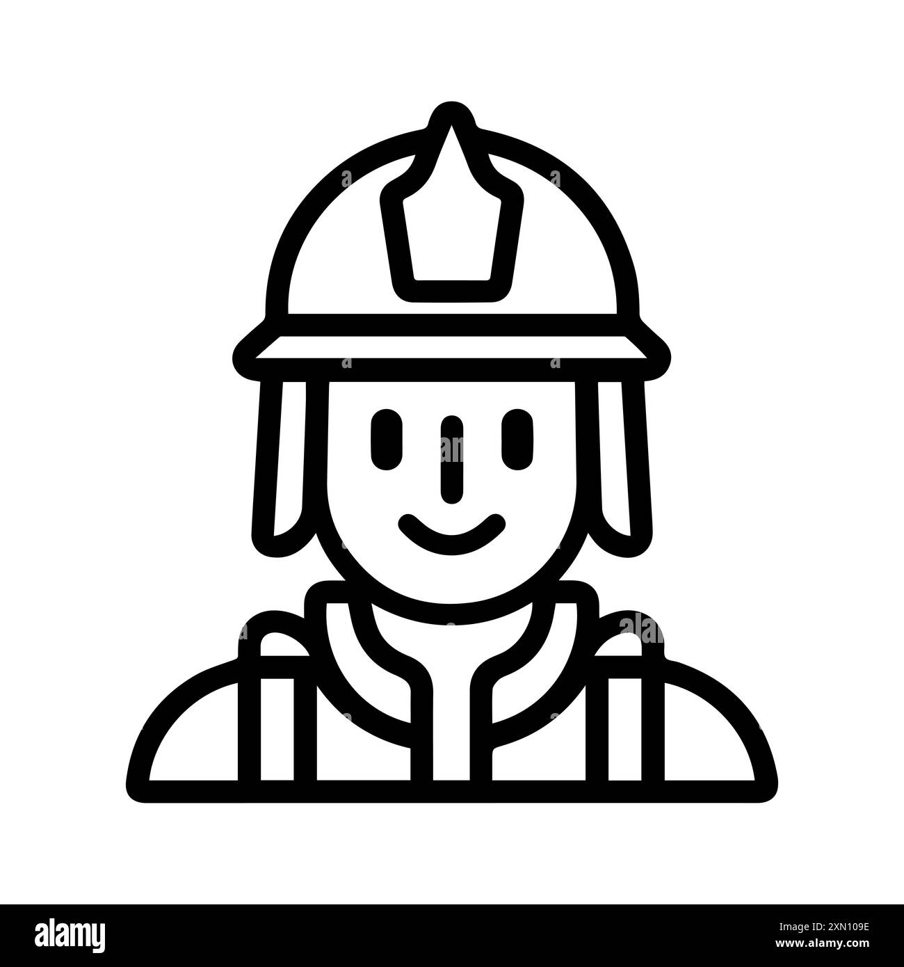 Feuerwehrsymbol oder modernes Liniensymbol. Vektorgrafik und Ikonendesign mit auffälligen Konturen. Schwarzes und weißes Pixel Perfect minimalistisches Symbol isoliert Stock Vektor