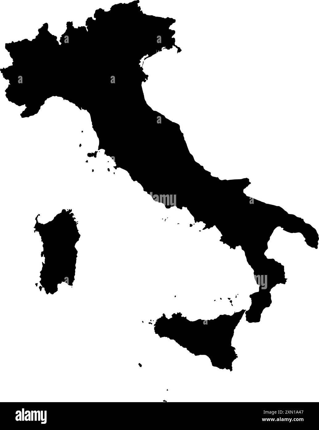 Italien Karte Silhouette Vektor Illustration Stock Vektor