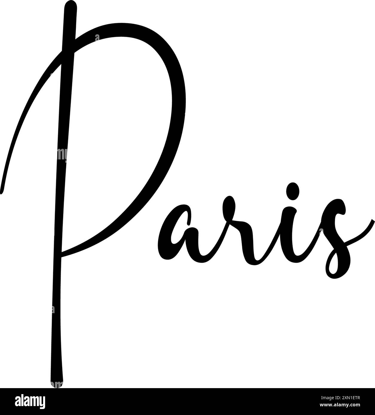 Paris - schwarze Farbe - Wortname geschrieben - ideal für Websites, Präsentationen, Karten, Banner, Sweatshirts, Drucke, Cricut, Silhouette, Sublimationen Stock Vektor