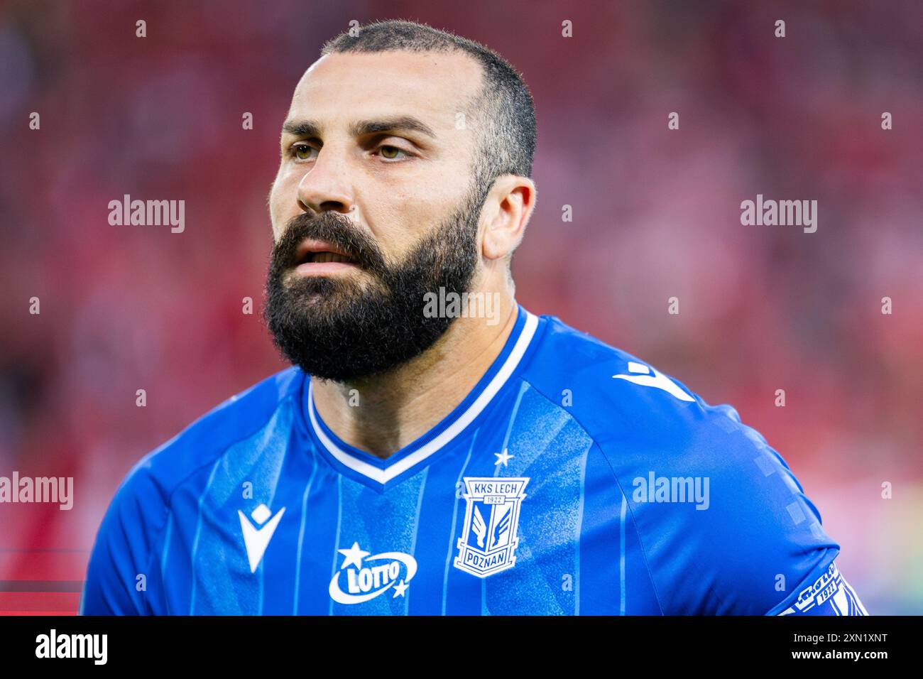 Mikael Ishak von Lech wurde während des Polnischen PKO Ekstraklasa League-Spiels zwischen Widzew Lodz und Lech Poznan im Widzew Lodz Municipal Stadium gesehen. Endergebnis: Widzew Lodz 2:1 Lech Poznan. (Foto: Mikolaj Barbanell / SOPA Images/SIPA USA) Stockfoto