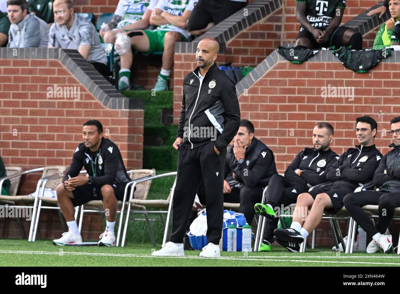 Pascal Jansen Head Coach von Ferencváros während der zweiten Qualifikationsrunde der UEFA Champions League Ferencváros im Park Hall Stadium, Oswestry, Großbritannien, 30. Juli 2024 (Foto: Cody Froggatt/News Images) Stockfoto