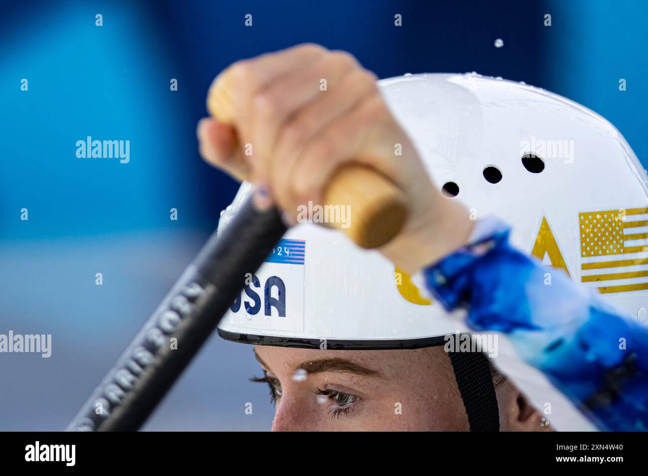 Paris, Frankreich. 30. Juli 2024. Olympische Spiele, 1. Klasse C1 und K1 Wildwasser-Kanufahrten in Vaires Sur Marne. © ABEL F. ROS Stockfoto