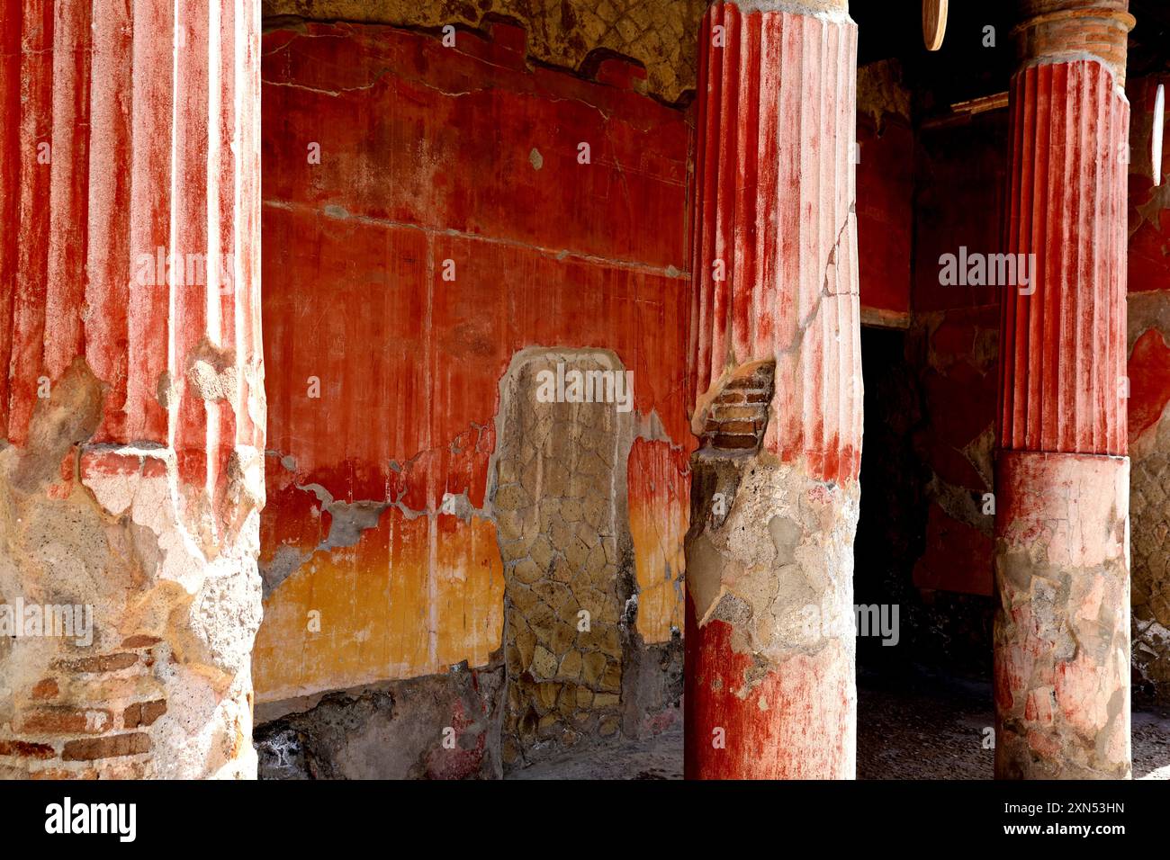 Fresken in Casa dei Cervi im Herculaneum Italien Stockfoto