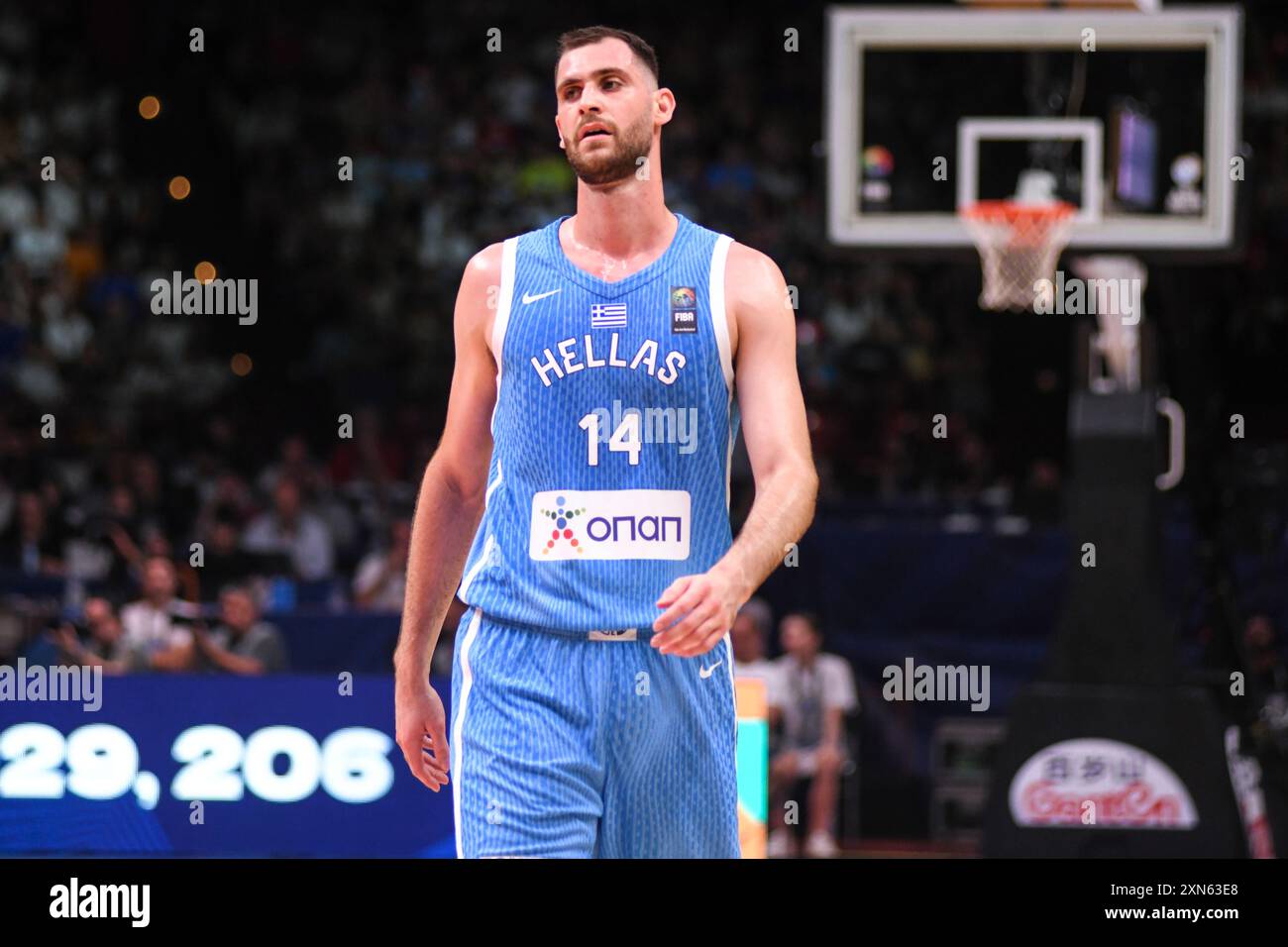 Georgios Papagiannis (Griechenland). FIBA Olympisches Qualifikationsturnier. Piräus 2024. Stockfoto