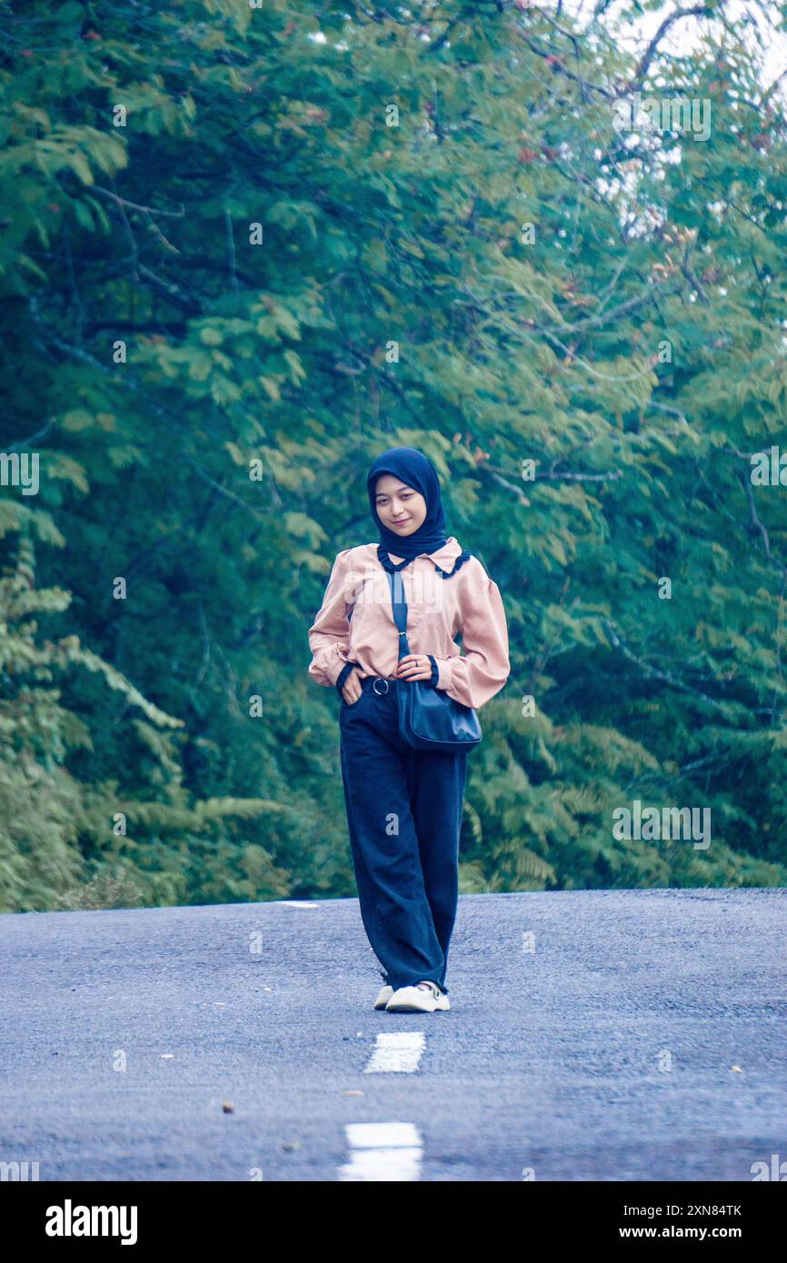 Touristischer Urlaub am Kelud Berg Stockfoto