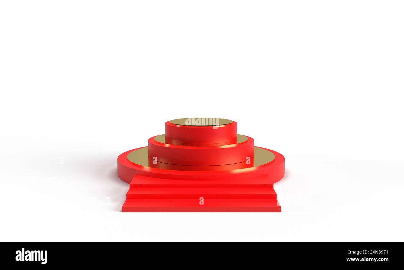 Rot rosa orange Farbverlauf goldene gelbe Farbe Schritt Treppenhaus Prodium Produkt chinesisches Neujahr 2024 2025 2026 Zeit februar Monat Kultur Sockel Stockfoto