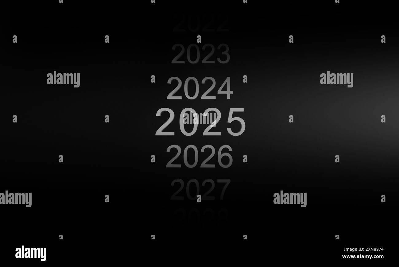 2024 2025 2026 Zeitkalender Happy New Year Frohe weihnachten Xmas dezember november Monat Start Strategie Geschäftsidee Beginn Erfolg Ziel Zukunft ta Stockfoto