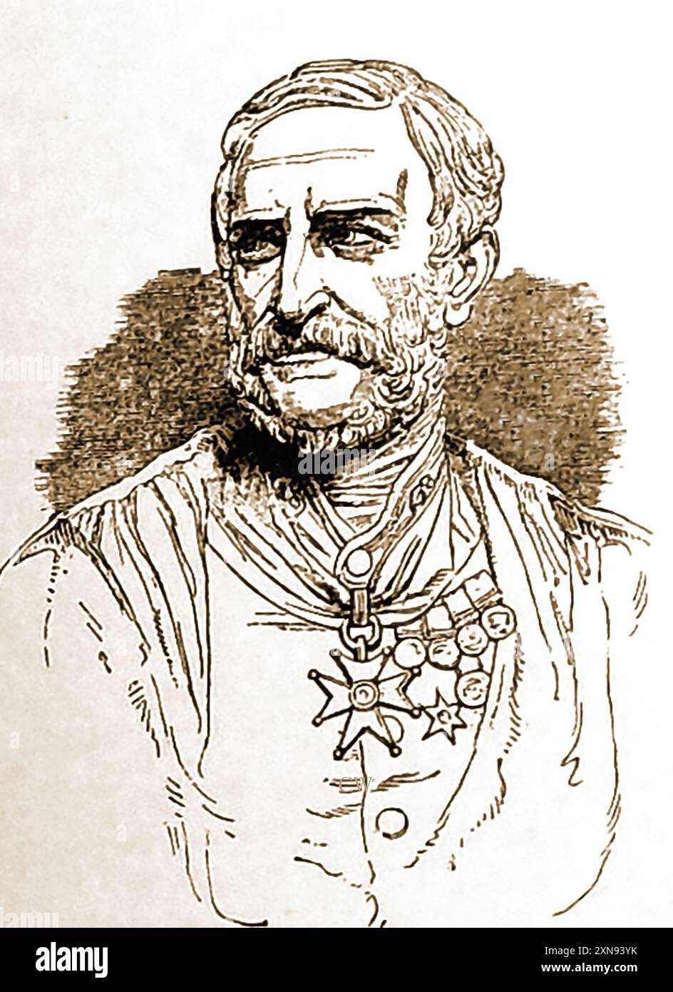 Ein frühes Porträt von Sir Henry Havelock (1795–1857), einem britischen General, der mit Indien und der Rückeroberung Cawnpores während der Indischen Rebellion von 1857 in Verbindung stand Stockfoto