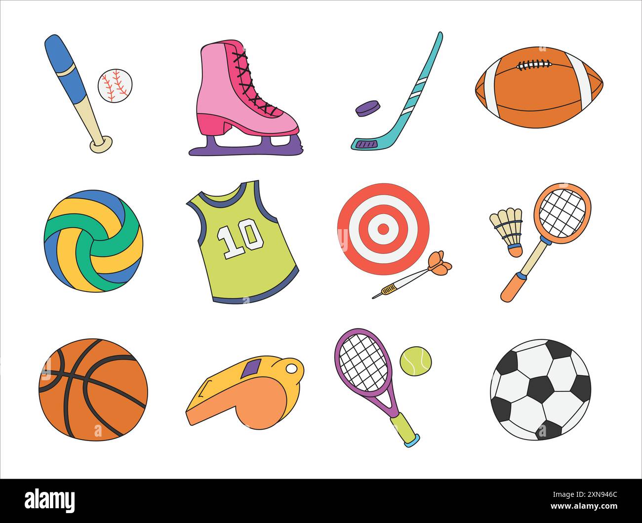 Sport Doodle Set Stock Vektor
