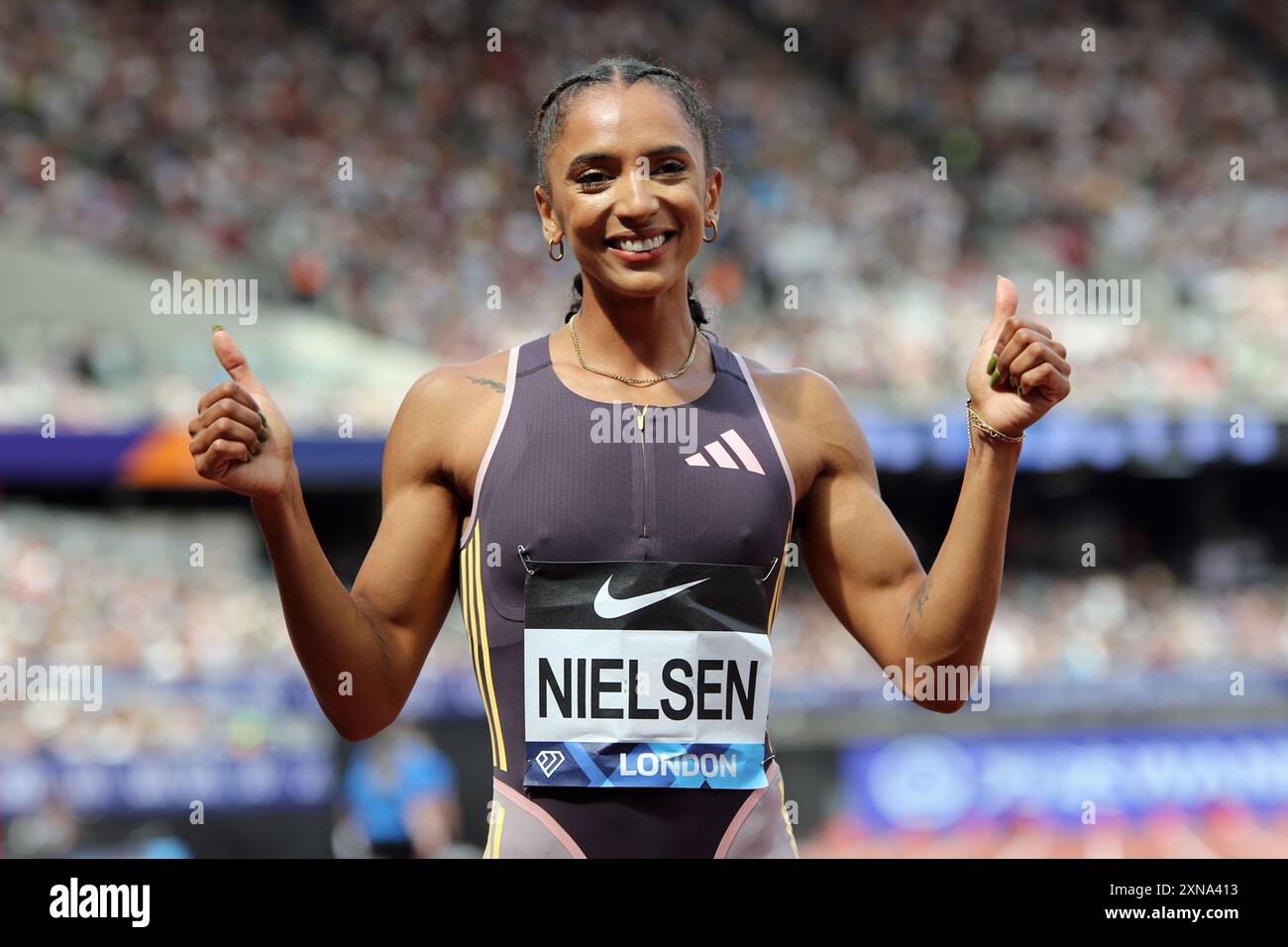 Laviai NIELSEN aus Großbritannien in den Frauen 400 Meter in der Wanda Diamond League, London Stadium - London, 20. Juli 2024 Stockfoto