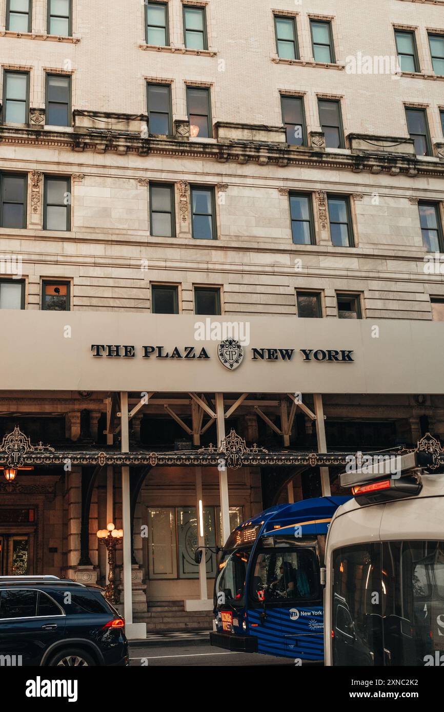 Das berühmte historische The Plaza Hotel in Downtown New York, Manhattan Stockfoto