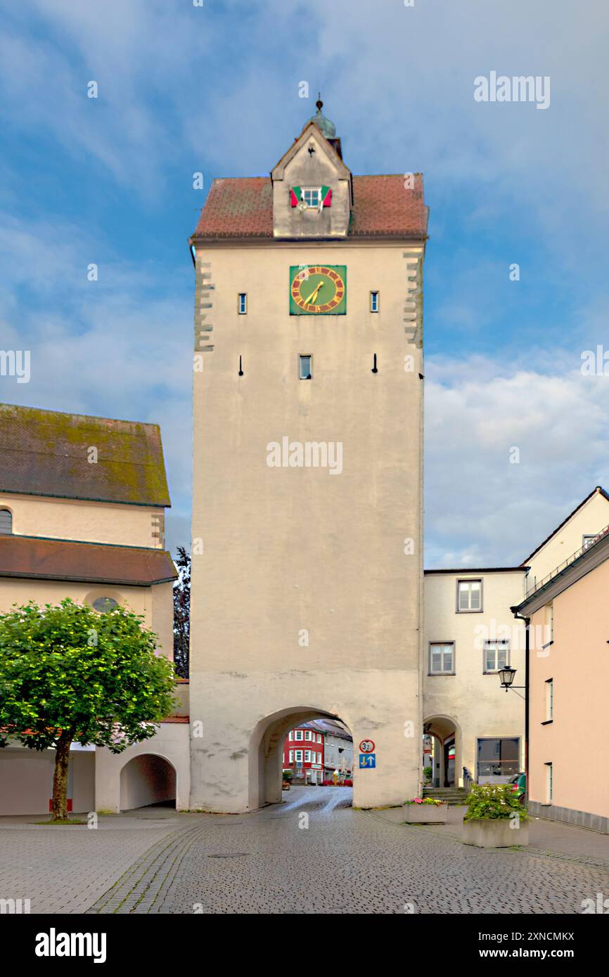 Malerischer Blick auf den Stadttor in Isny, Bayern Stockfoto