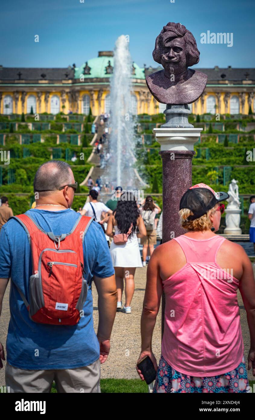 Potsdam, Landeshauptstadt Brandenburg: Schloss Sanssouci und Schlosspark - 31.07.2024 Potsdam *** Potsdam, Landeshauptstadt Brandenburg Schloss Sanssouci und Schlosspark 31 07 2024 Potsdam Stockfoto