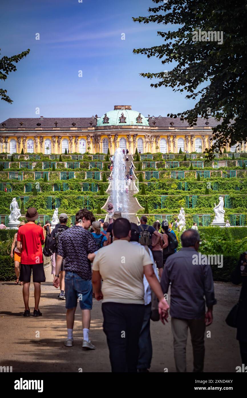 Potsdam, Landeshauptstadt Brandenburg: Schloss Sanssouci und Schlosspark - 31.07.2024 Potsdam *** Potsdam, Landeshauptstadt Brandenburg Schloss Sanssouci und Schlosspark 31 07 2024 Potsdam Stockfoto