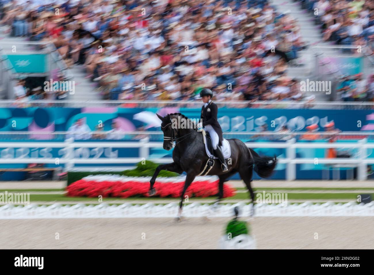 Versailles, Frankreich. 31. Juli 2024. Isabell WERTH reitet WENDY DE FONTAINE, Pferdesport, Dressurteam und Grand Prix während der Olympischen Spiele Paris 2024 am 31. Juli 2024 im Château de Versailles in Versailles, Frankreich - Foto Christophe Bricot/DPPI Media Credit: DPPI Media/Alamy Live News Stockfoto