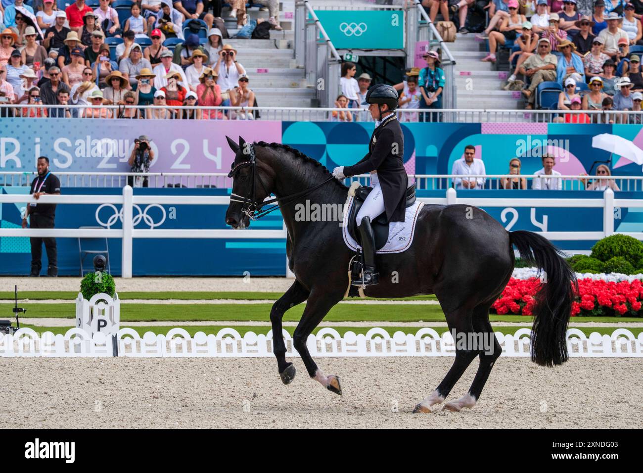 Versailles, Frankreich. 31. Juli 2024. Isabell WERTH reitet WENDY DE FONTAINE, Pferdesport, Dressurteam und Grand Prix während der Olympischen Spiele Paris 2024 am 31. Juli 2024 im Château de Versailles in Versailles, Frankreich - Foto Christophe Bricot/DPPI Media Credit: DPPI Media/Alamy Live News Stockfoto
