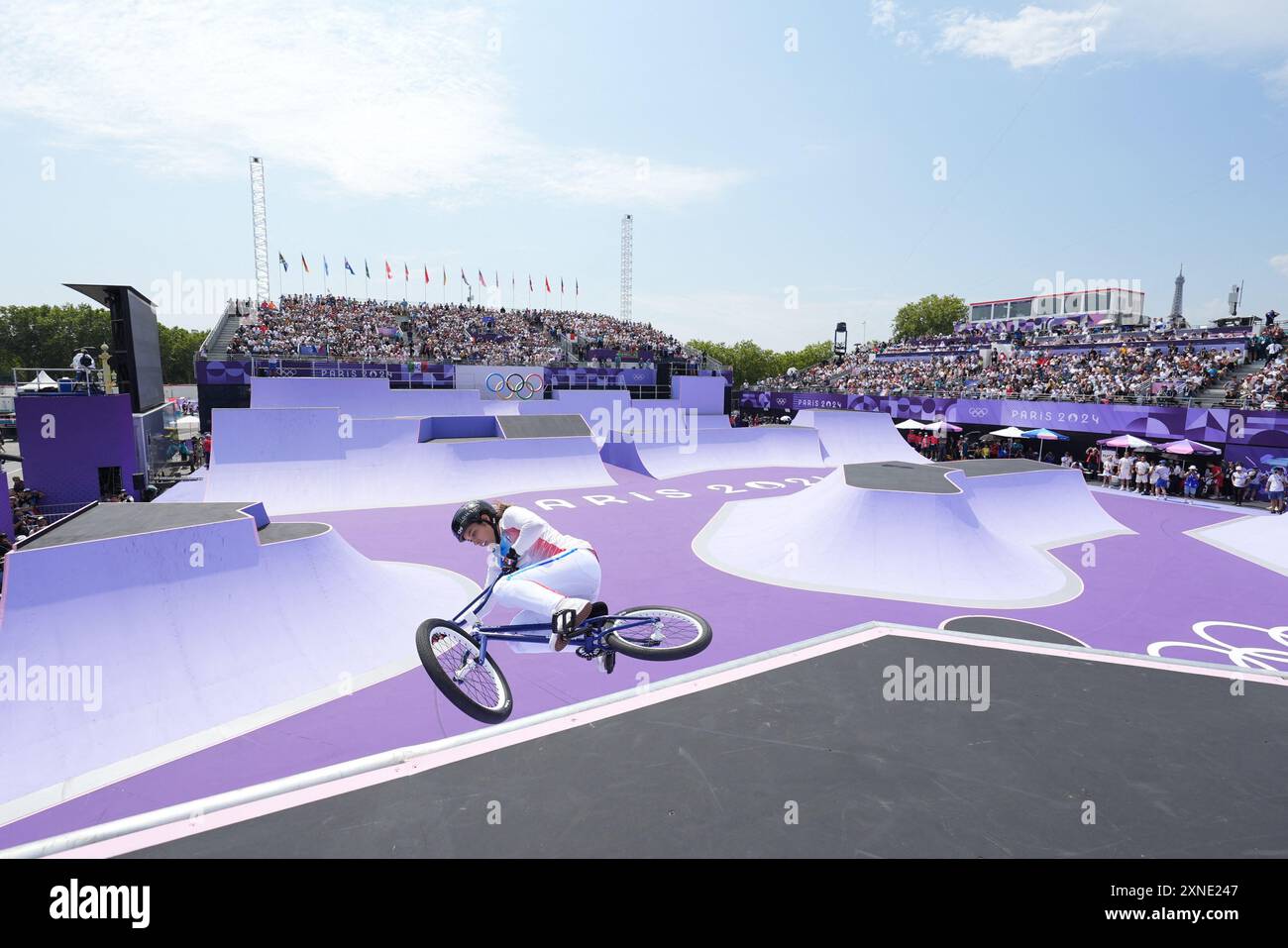 Paris, Frankreich. 31. Juli 2024. Laury Perez (FRA) tritt am 31. Juli 2024 bei den Olympischen Spielen in Paris 2024 im La Concorde 2 in Paris an. Foto: Nicolas Gouhier/ABACAPRESS. COM Credit: Abaca Press/Alamy Live News Stockfoto