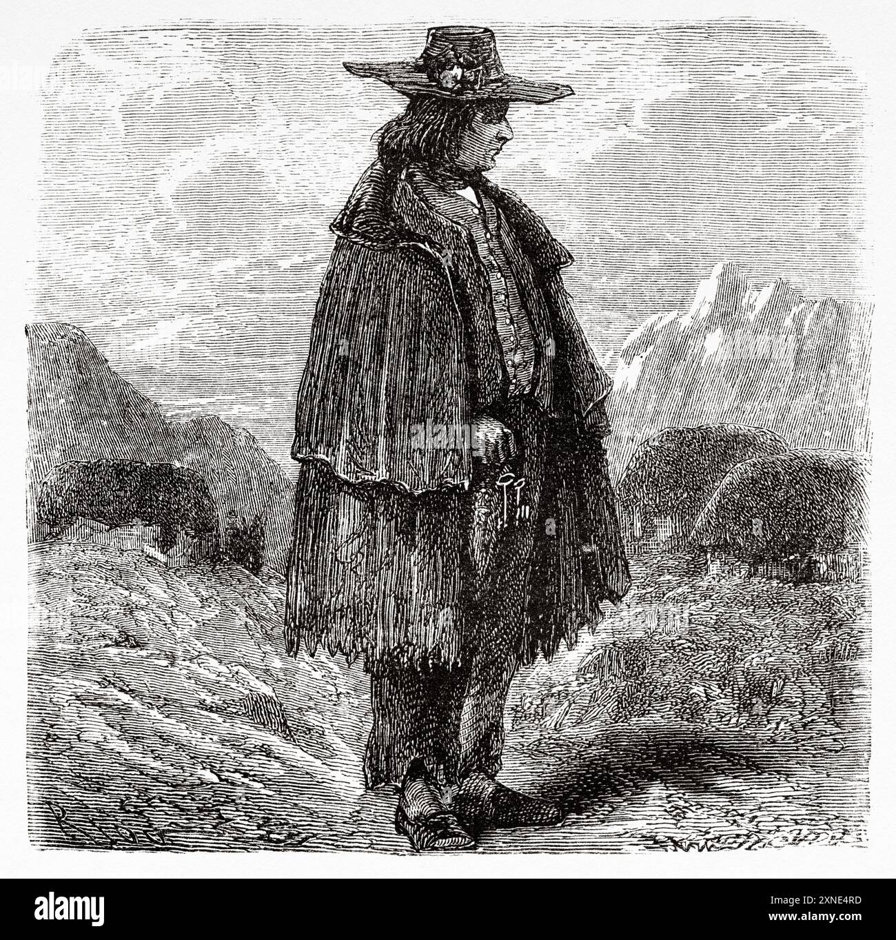 Spanischer Priester Miranda, Peru, Südamerika. Reisen Sie durch Südamerika vom Pazifik zum Atlantischen Ozean, 1848-1960 von Paul Marcoy (1815 - 1887) erste Etappe, von Islay nach Arequipa, Peru. Le Tour du Monde 1862 Stockfoto