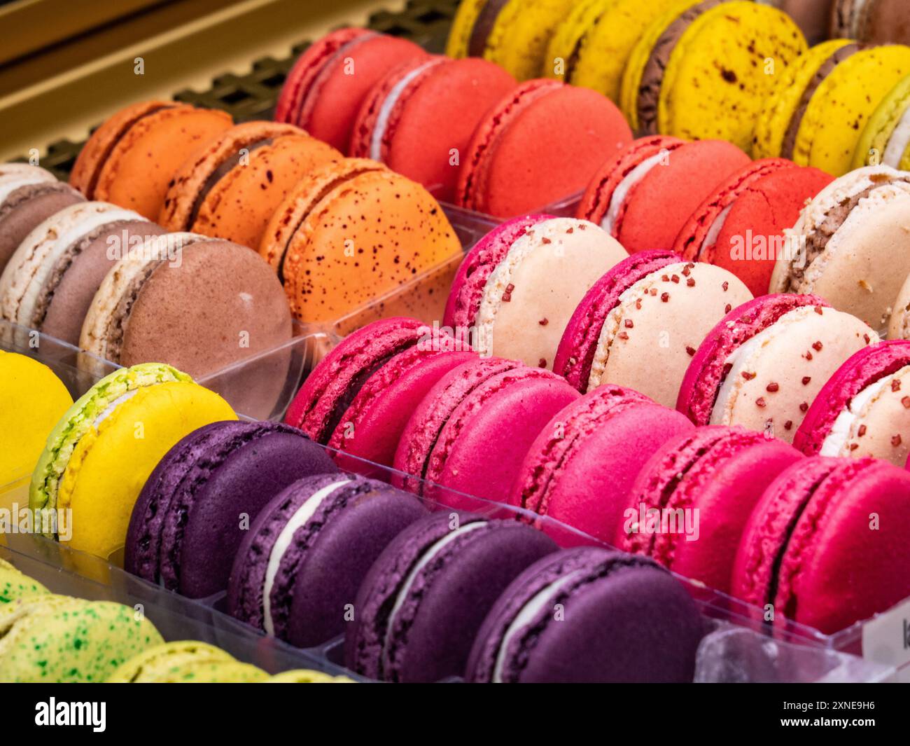 Ein leckerer und farbiger Macaron Stockfoto