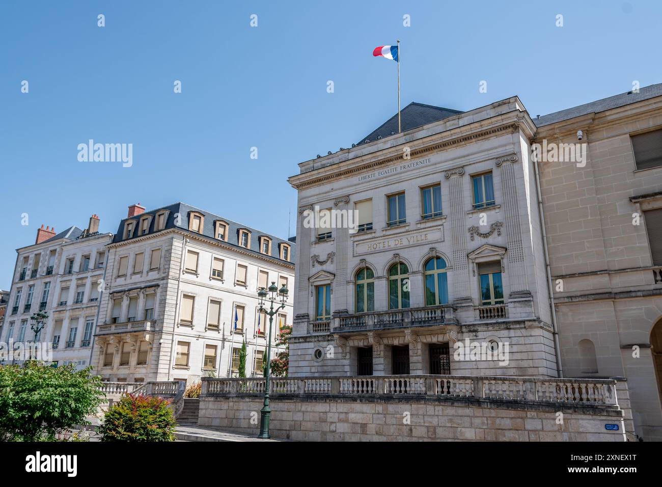 Außenansicht des Rathauses von Orléans, Frankreich, einer französischen Gemeinde im Departement Loiret in der Region Centre-Val de Loire Stockfoto
