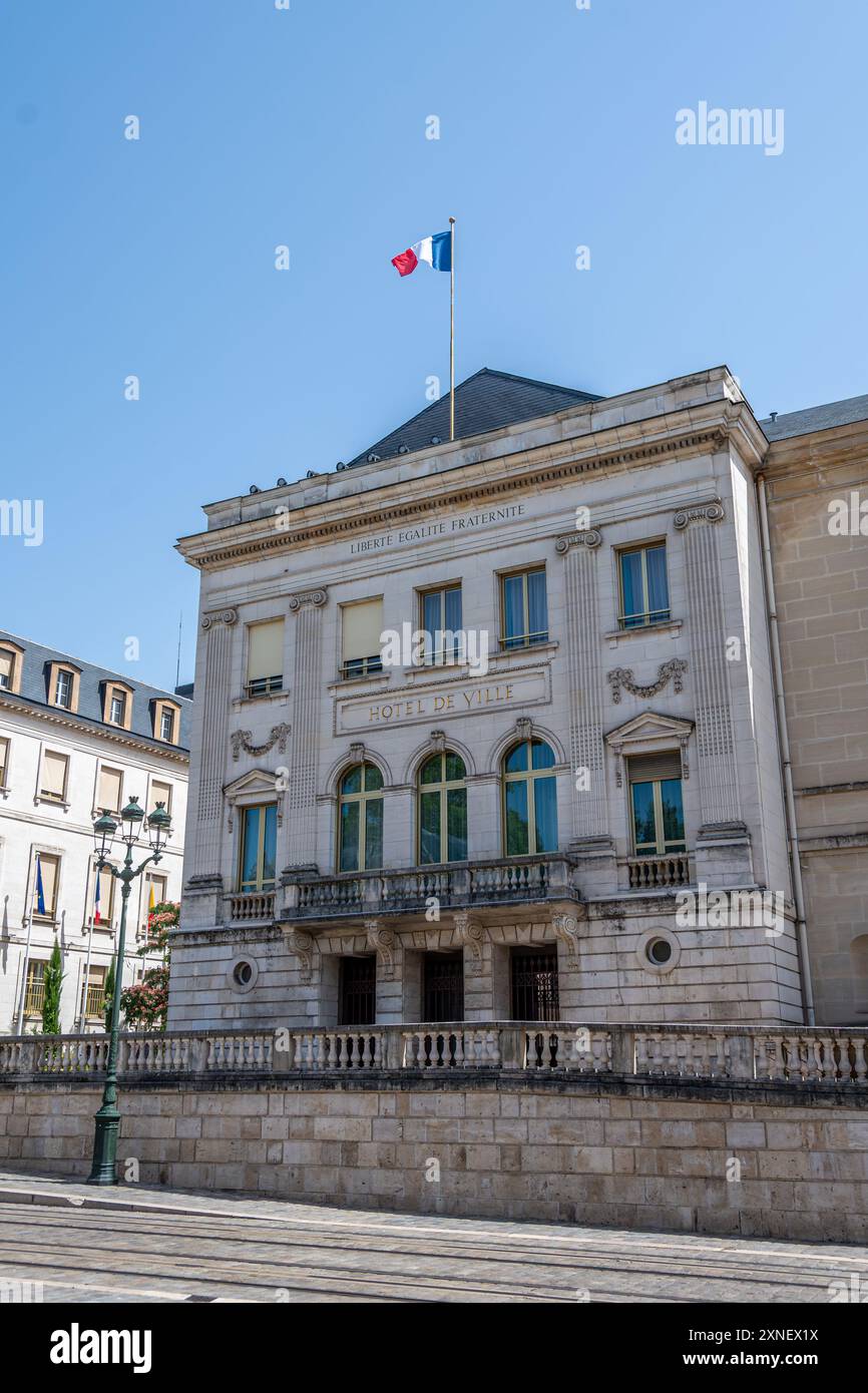 Außenansicht des Rathauses von Orléans, Frankreich, einer französischen Gemeinde im Departement Loiret in der Region Centre-Val de Loire Stockfoto