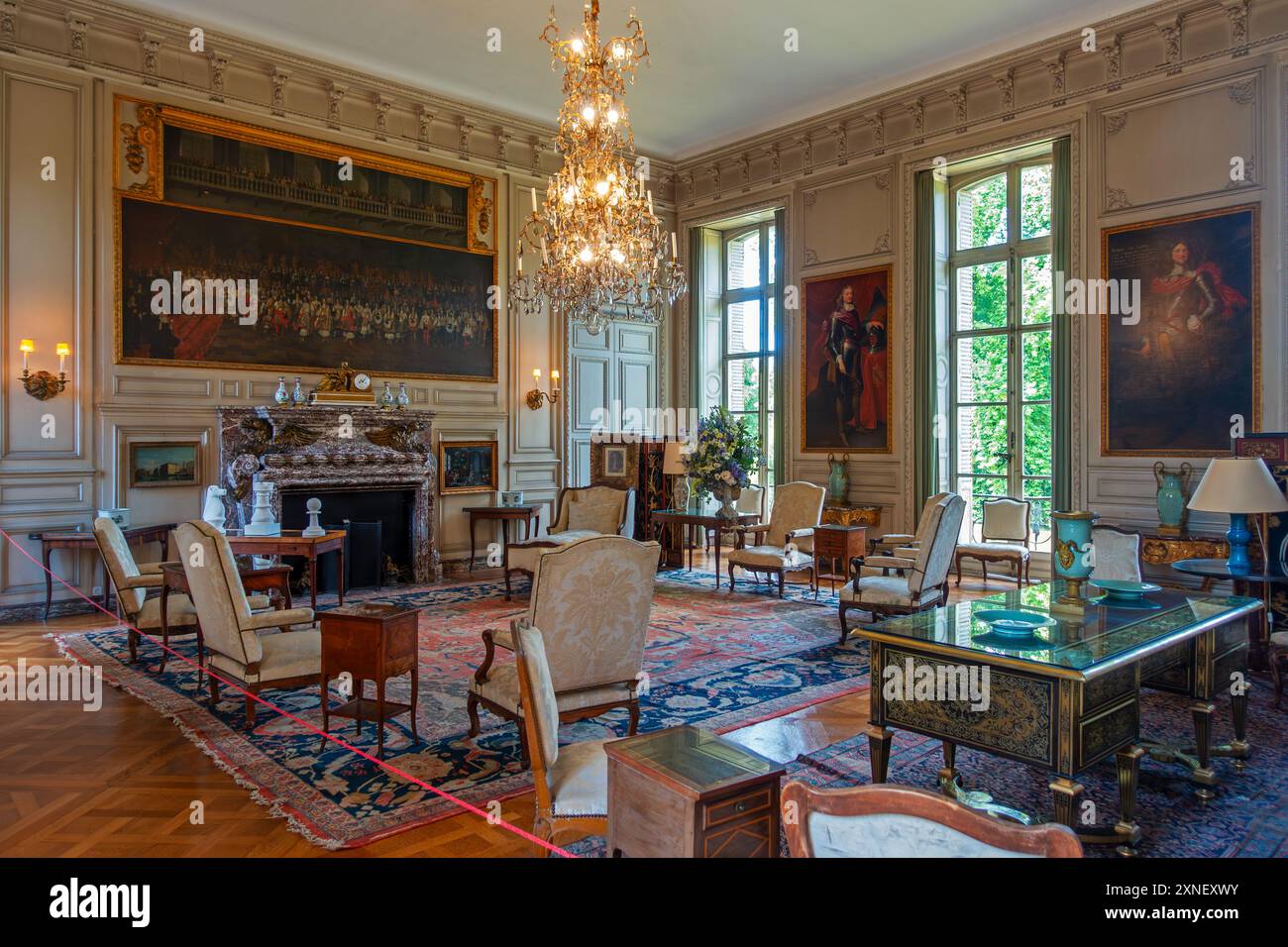 Salon des Ambassadeurs in Château de Belœil, Barockschloss in Beloeil und Residenz der Fürsten von Ligne, Provinz Hennegau, Wallonien, Belgien Stockfoto