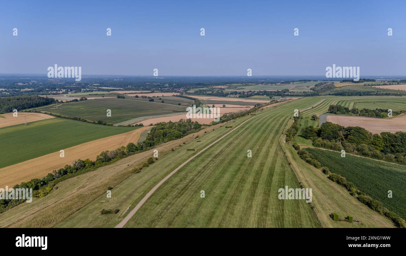 Wasserschiff unten in Hampshire Aerial View in Summer Sunshine Stockfoto