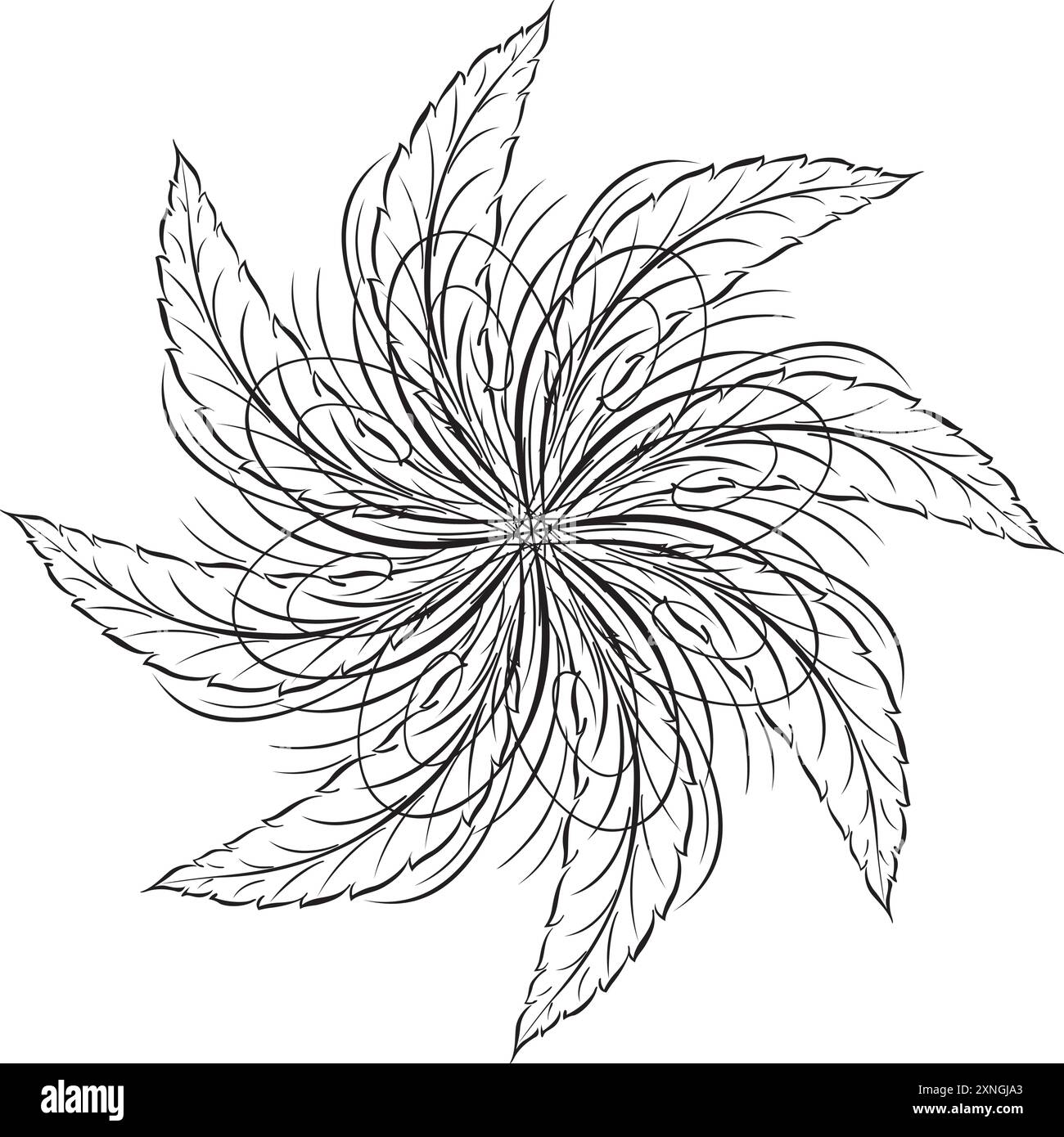 Stern im dekorativen Stil. Rundes Ornament. Kalligrafischer Stil. Vektorabbildung Stock Vektor Stern im dekorativen Stil. Rundes Ornament. Kalligrafischer Stil. Vektorabbildung Stock Vektor