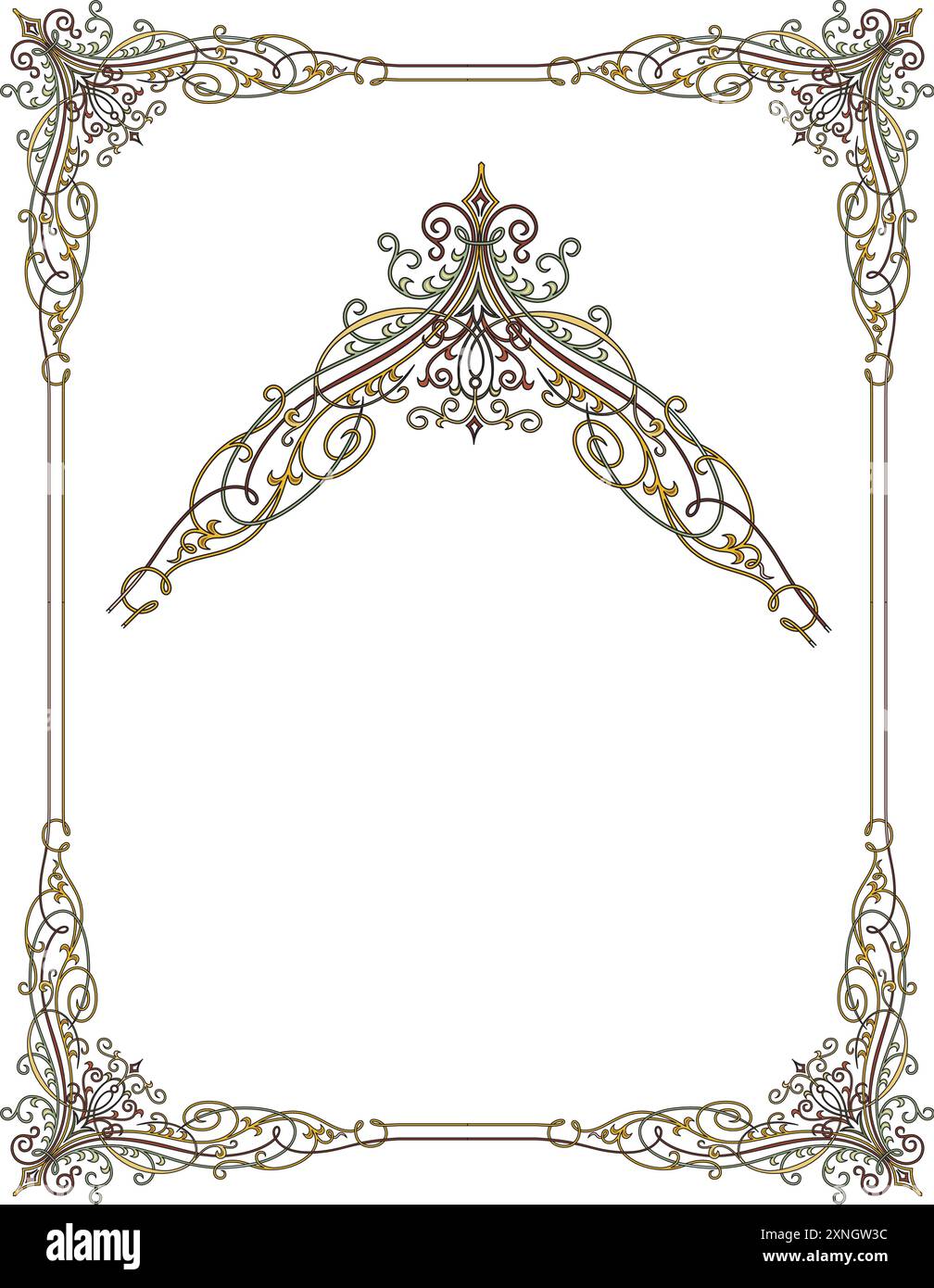 Vintage florale klassische kalligraphische Retro Vignette Scrollrahmen ornamentale Design Elemente schwarz und Farbe Set isoliert Vektor Stock Vektor Vintage florale klassische kalligraphische Retro Vignette Scrollrahmen ornamentale Design Elemente schwarz und Farbe Set isoliert Vektor Stock Vektor