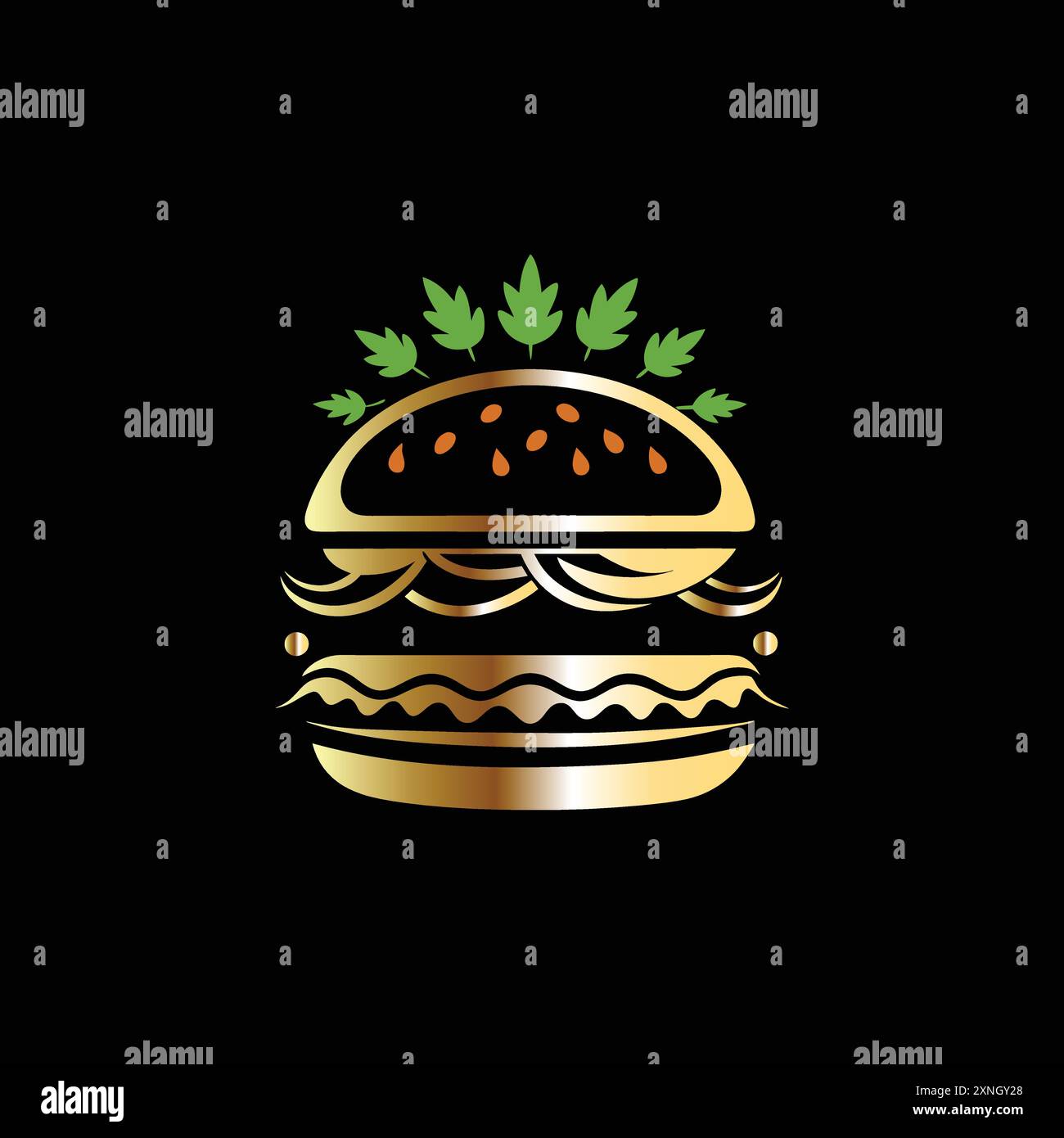 Burger-Logo-Vorlage. Vektor-Illustration des Symbols für Fast-Food-Restaurants. Stock Vektor