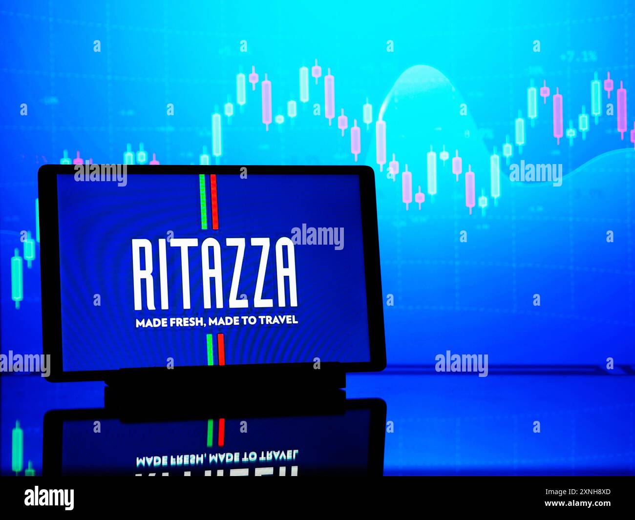 Deutschland. 31. Juli 2024. In dieser Abbildung ist ein Caffe Ritazza-Logo des britischen multinationalen Unternehmens SSP Group auf einem Tablet zu sehen. (Foto von Igor Golovniov/SOPA Images/SIPA USA) *** ausschließlich für redaktionelle Nachrichten *** Credit: SIPA USA/Alamy Live News Stockfoto Deutschland. 31. Juli 2024. In dieser Abbildung ist ein Caffe Ritazza-Logo des britischen multinationalen Unternehmens SSP Group auf einem Tablet zu sehen. (Foto von Igor Golovniov/SOPA Images/SIPA USA) *** ausschließlich für redaktionelle Nachrichten *** Credit: SIPA USA/Alamy Live News Stockfoto