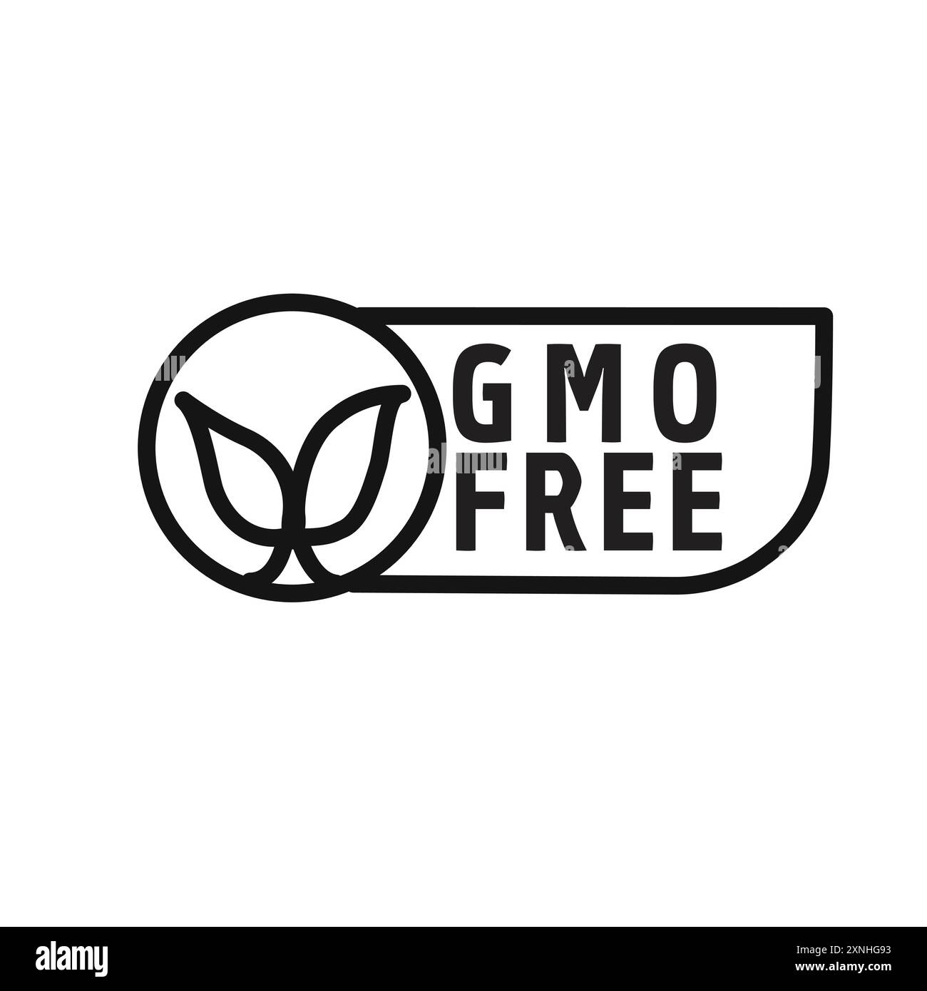 gmo-freies Symbol lineare Vektorgrafik Zeichen oder Symbolsatz für Web-App-ui Stock Vektor