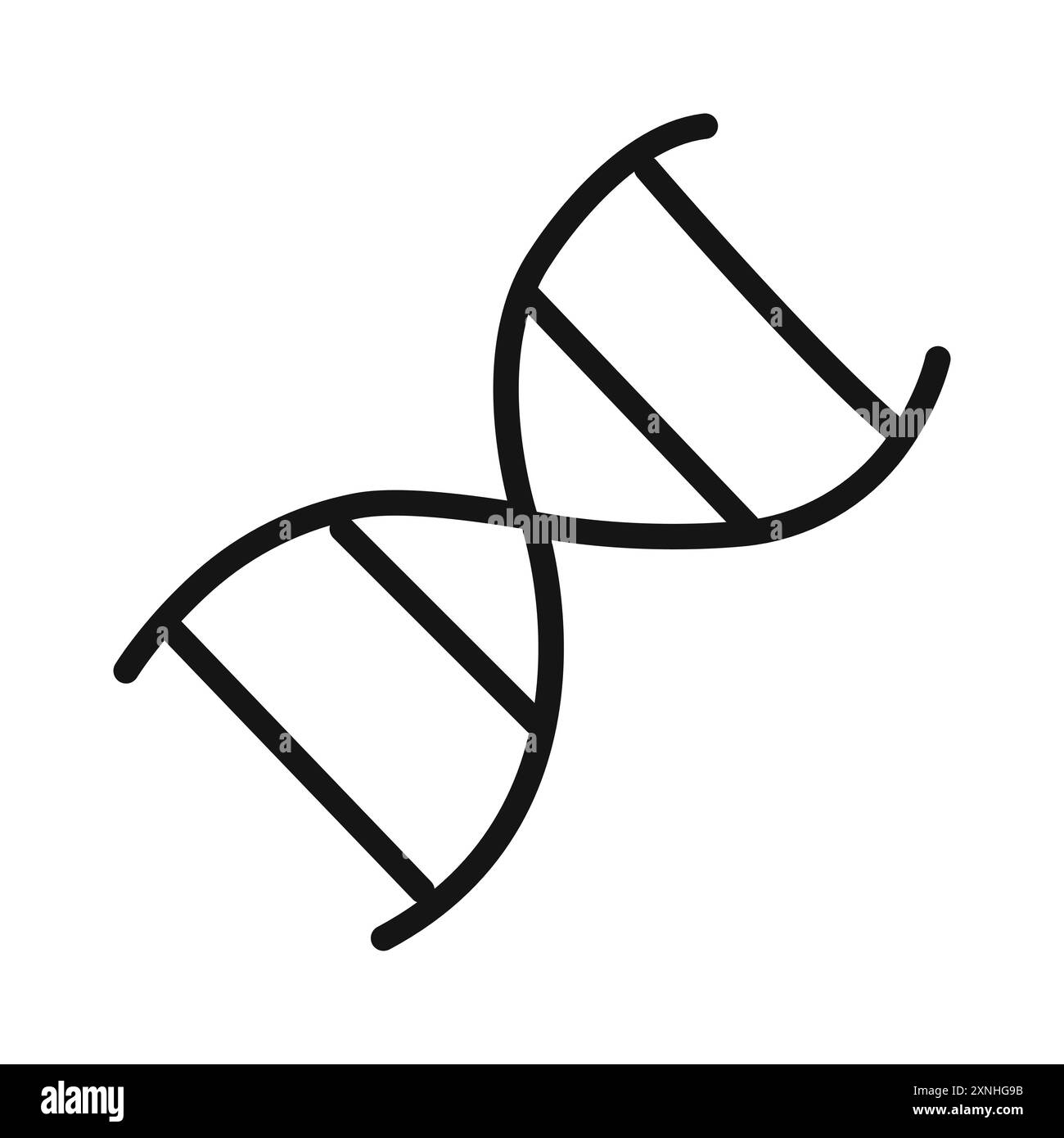 DNA-Symbol lineares Vektor-Grafikzeichen oder Symbolsatz für Web-App-ui Stock Vektor