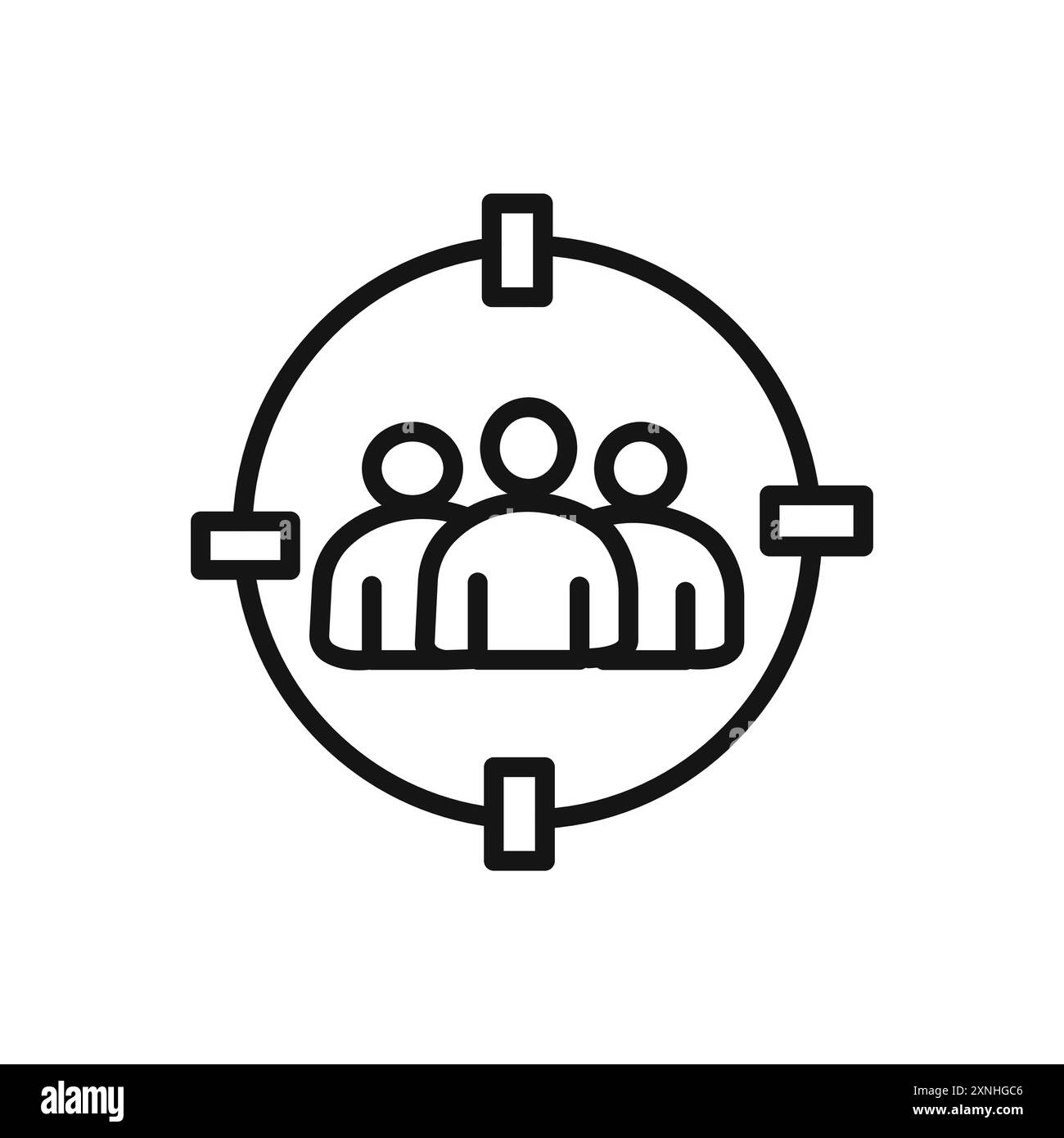 Symbol für Personensegmentierung lineares Vektorgrafik Zeichen oder Symbolsatz für Web-App-ui Stock Vektor