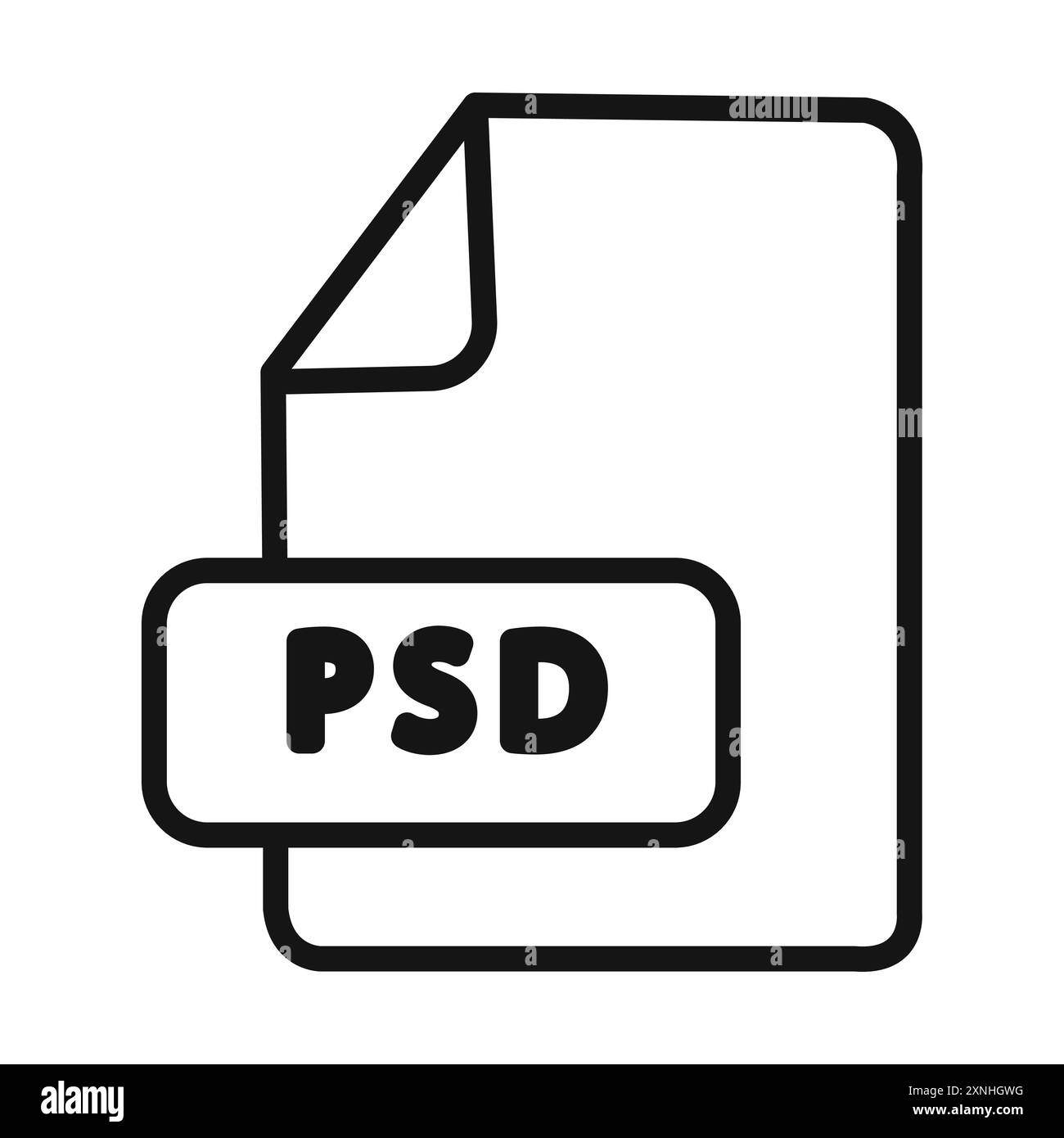 Symbol für PSD-Dateiformat lineares Vektorgrafik oder Symbolsatz für Web-App-ui Stock Vektor