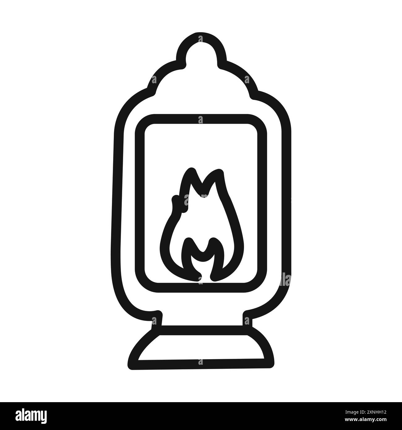 Öllaterne Symbol lineares Vektorgrafik Zeichen oder Symbolsatz für Web-App-ui Stock Vektor