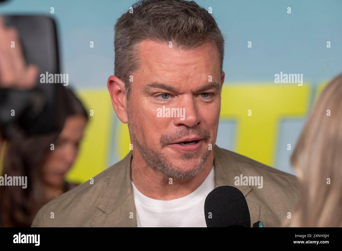 New York, Usa. 31. Juli 2024. NEW YORK, NEW YORK – JULI 31: Matt Damon nimmt am 31. Juli 2024 an der New Yorker Premiere von Apple Original Films „The Instigators“ im Jazz im Lincoln Center Teil. Quelle: Ron Adar/Alamy Live News Stockfoto