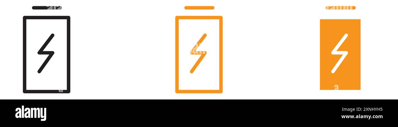 Akku-Symbol-Logo-Set-Kollektion im Web-Design in flachem Vektor Stock Vektor