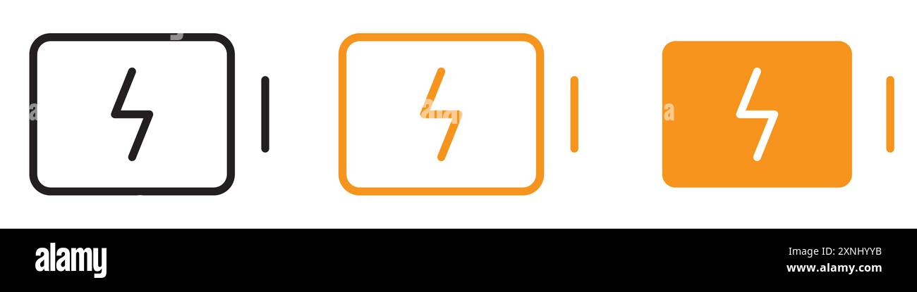 Akku-Symbol im Web-Design-Logo-Set-Kollektion in flachem Vektor Stock Vektor