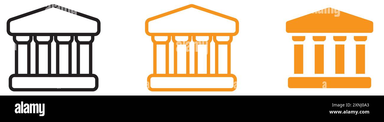 Logo-Set-Kollektion mit Regierungssymbol im Web-Design in flachem Vektor Stock Vektor