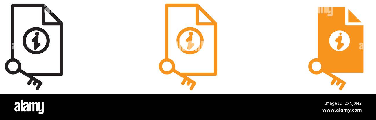 Schlüsselinformationen Icon Webdesign Logo Set Kollektion in flachem Vektor Stock Vektor