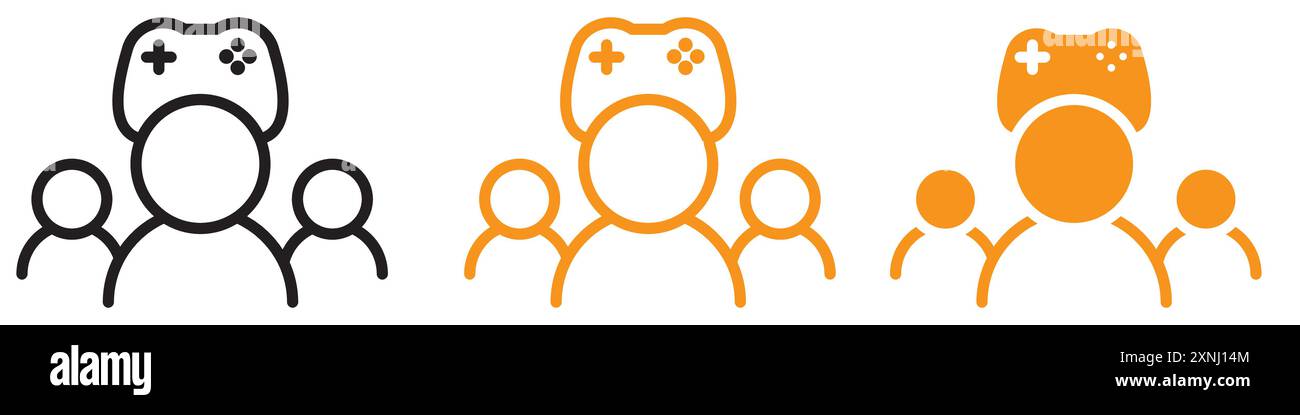Multi Game Player Icon Webdesign-Set-Kollektion in flachem Vektor Stock Vektor