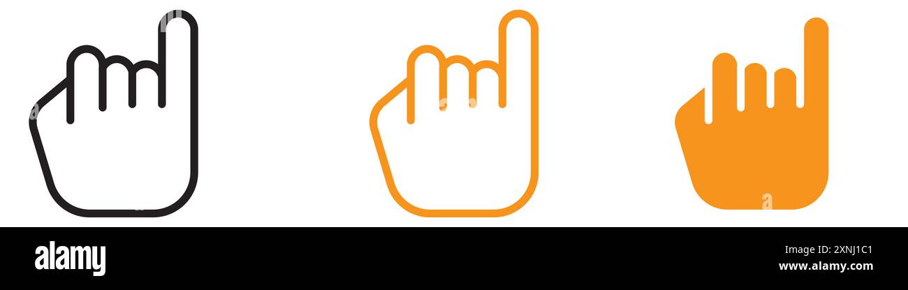 Pinky Finger Icon Webdesign Logo Set Kollektion in flachem Vektor Stock Vektor