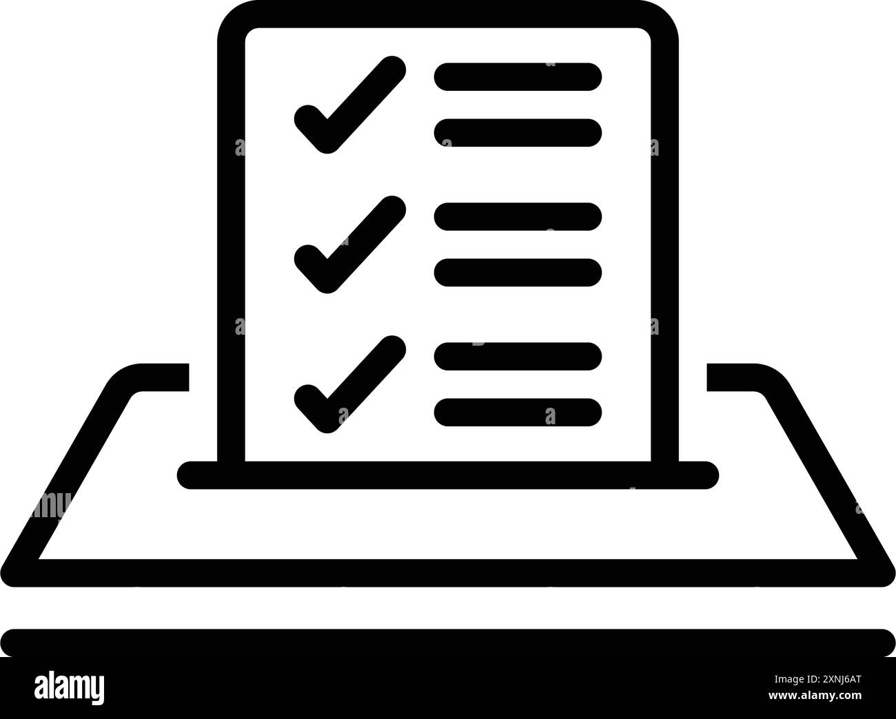 Symbol für Häkchen, Arbeitsblatt Stock Vektor